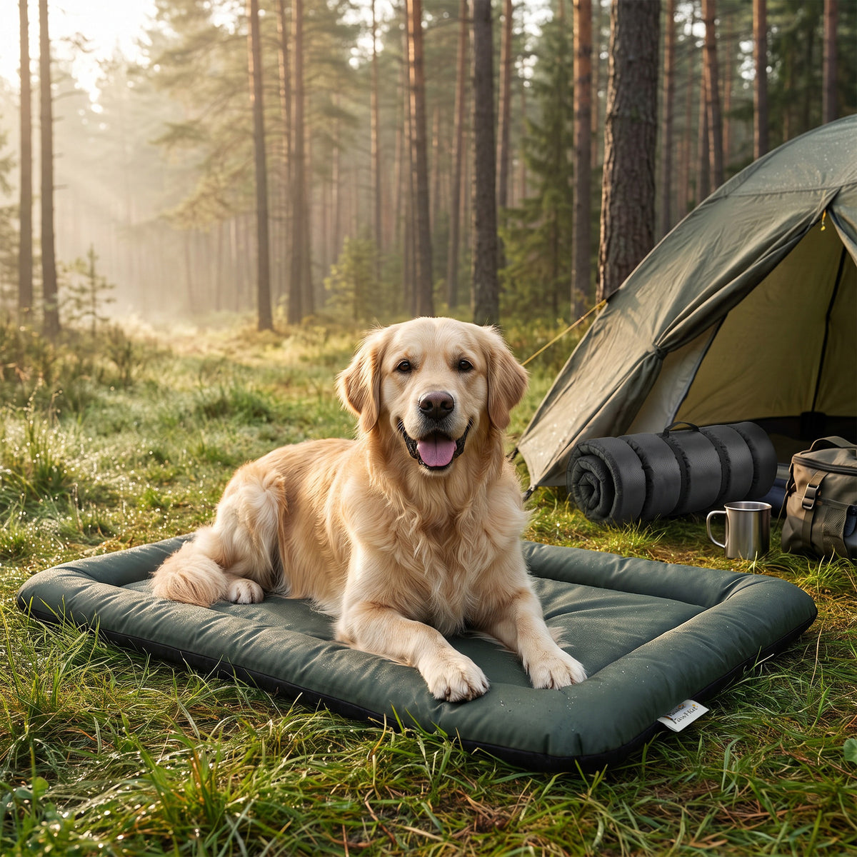 Dog bed, waterproof dog bed with non-slip bottom, foldable, washable for medium & large dogs and cats (2)