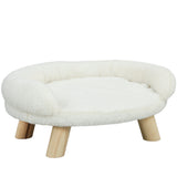 Pet bed for cats and dogs up to 5kg/30cm, washable plush cover, cream white, 47 x 40 x 20 cm