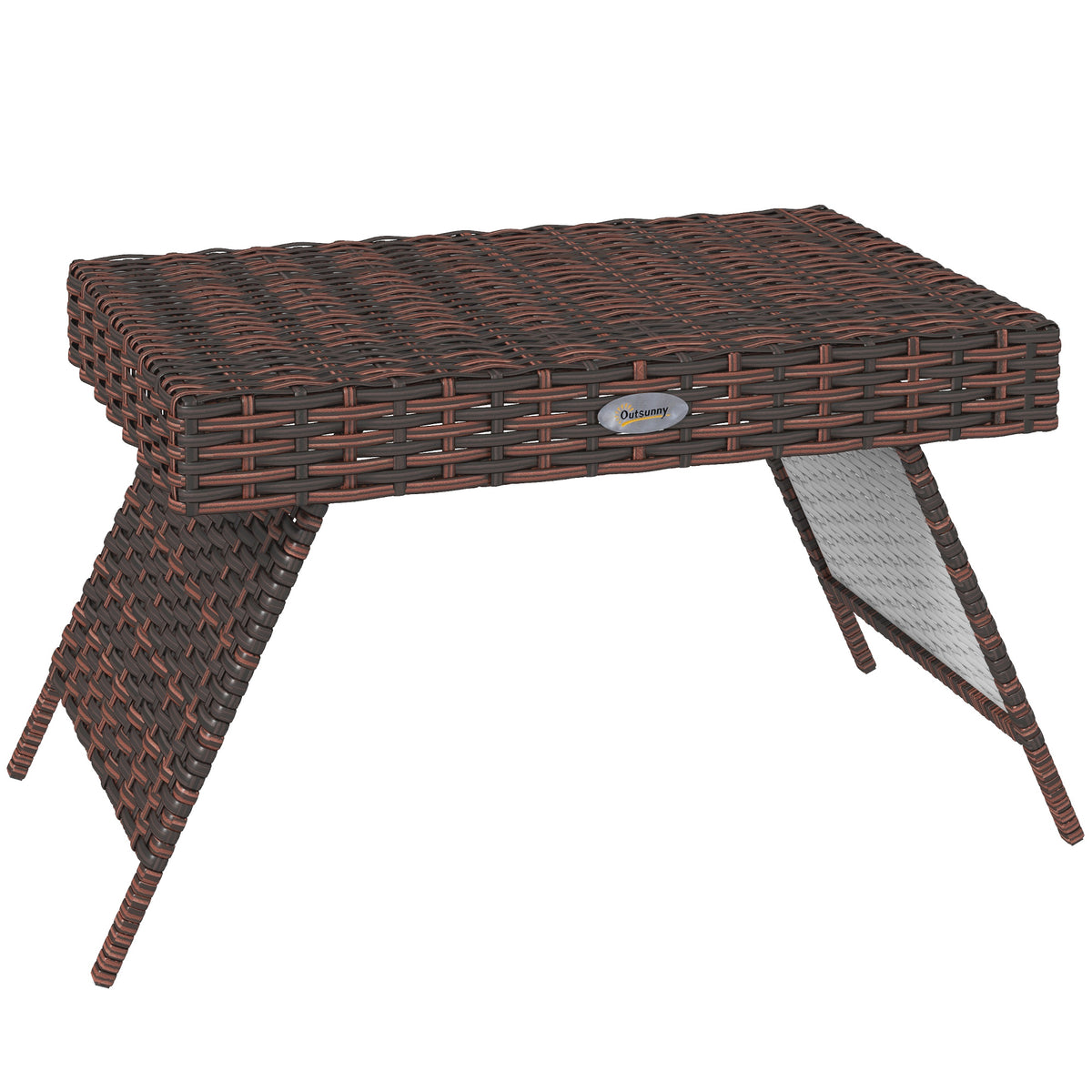 Garden table, outdoor coffee table, outdoor side table, PE rattan, weather-resistant, 60 cm x 41 cm x 41 cm