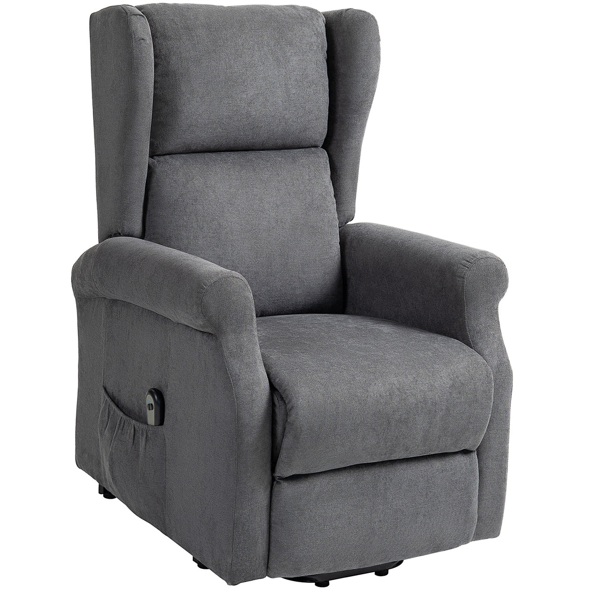 Recliner chair, lift assist, reclining function, up to 200kg, 72.5x94x109cm, dark gray