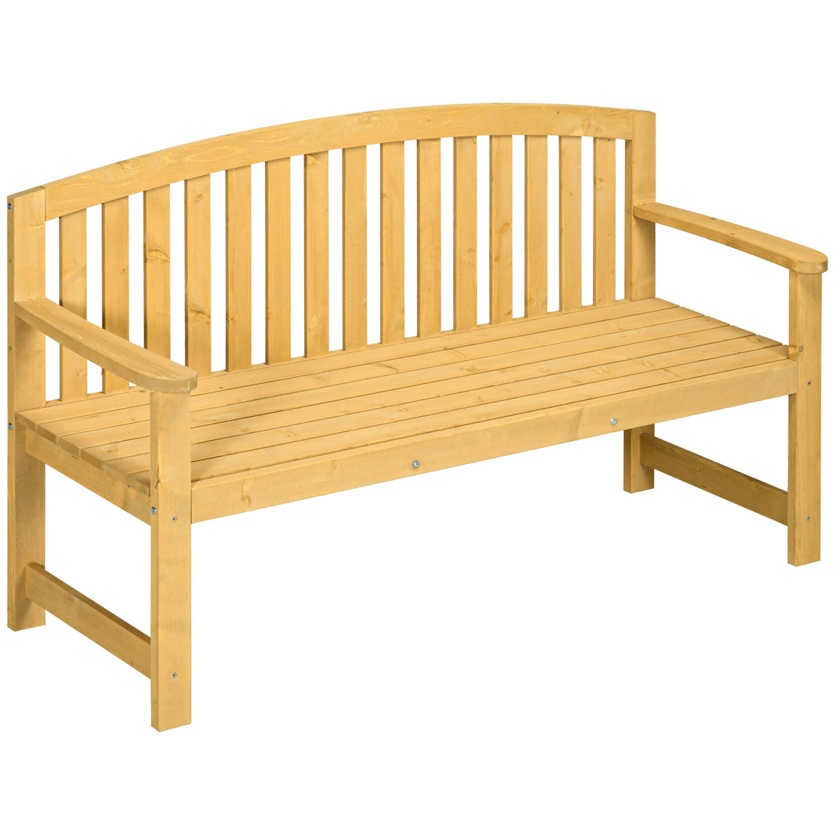 2-seater wooden garden bench, weatherproof bench, garden furniture with backrest, 240 kg load capacity 140 x 50