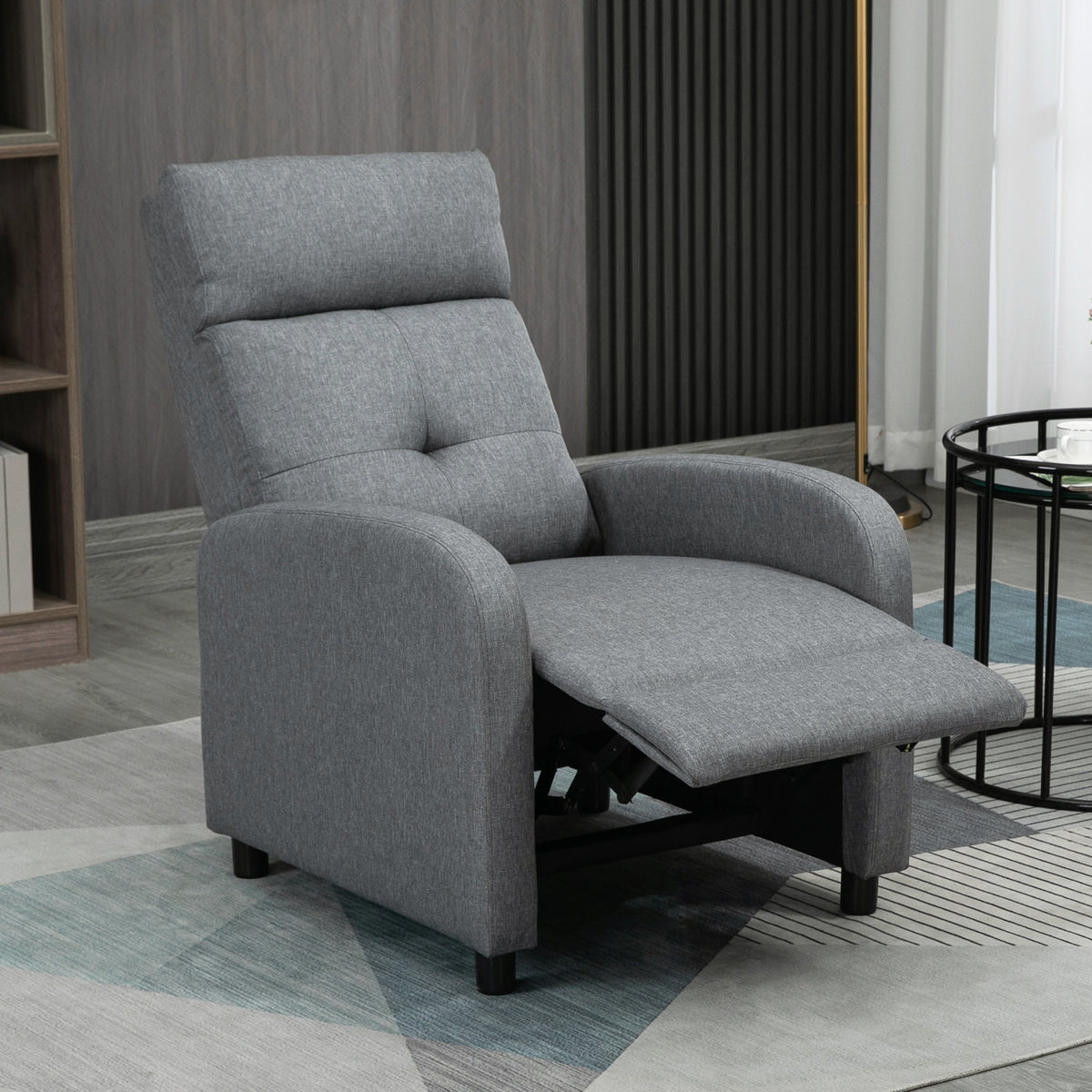 Recliner with reclining function, retractable footrest, pocket spring core, up to 150 kg, gray (2)