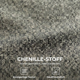 Armchair Swivel lounge chair with chenille look, wide seat, for living room, bedroom, grey (7)