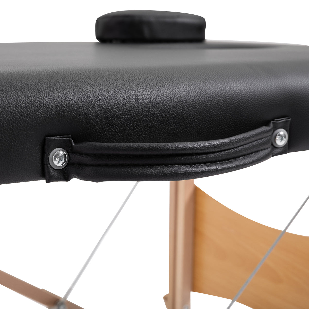 Portable Massage Table 2-Zone Foldable Height-Adjustable Massage Bed 60 cm Wide with Carrying Case Wooden Legs (9)