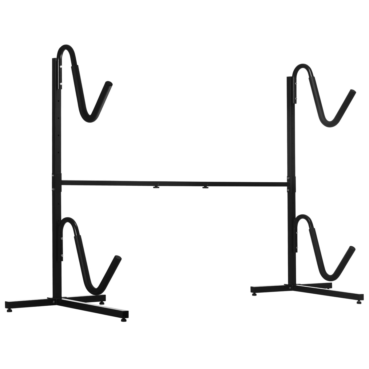 Rack for 2 kayaks, surfboards, stand-up paddleboards, metal frame, width-adjustable 144-180 cm