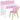 Desk set for children, desk and chair with bear design, drawer, for writing and crafting, 3-8 years, pink
