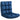 Armchair guest mattress floor chair, adjustable backrest, velour look, 55 cm x 71 cm x 53.5 cm, blue