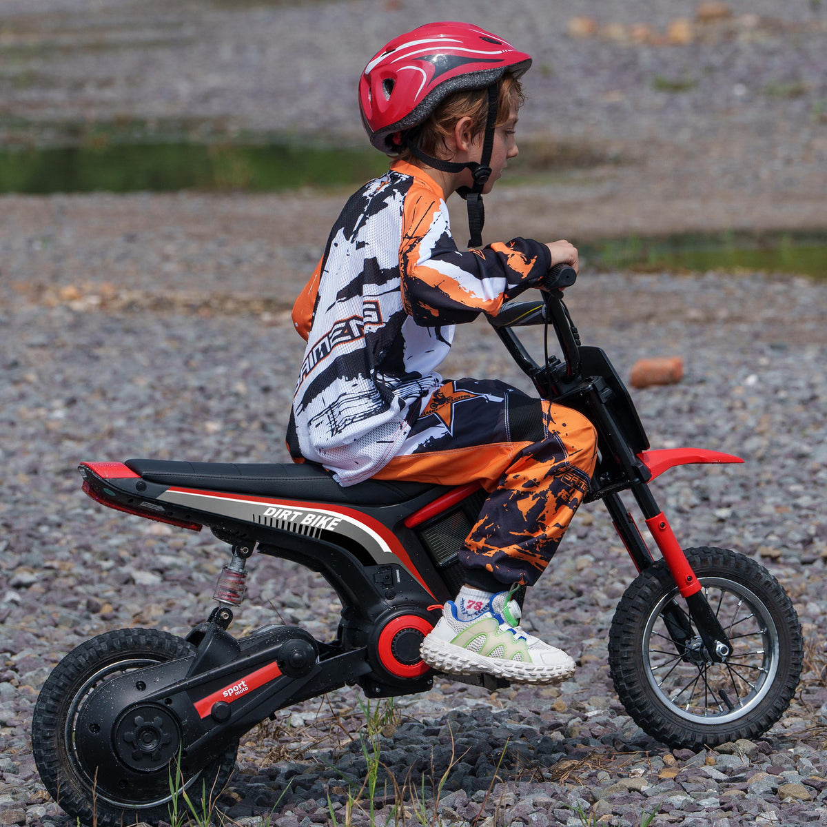 Electric motorcycle for children, 24V kids' motorcycle with horn, lights, twist-grip throttle, 8-16 km/h, 8-12 (2)
