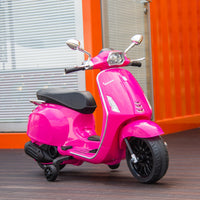 Electric children's motorcycle, Vespa, 3 km/h, 3-6 years, music, light & radio, pink (10)