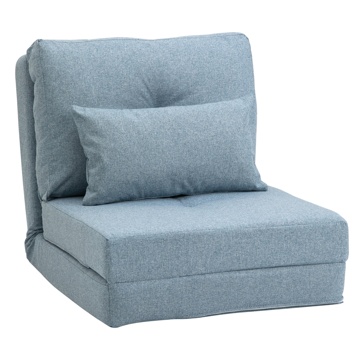Floor chair folding mattress sleeping mat, 2-in-1 design, removable cushion, 60 x 80 x 56 cm, sky blue
