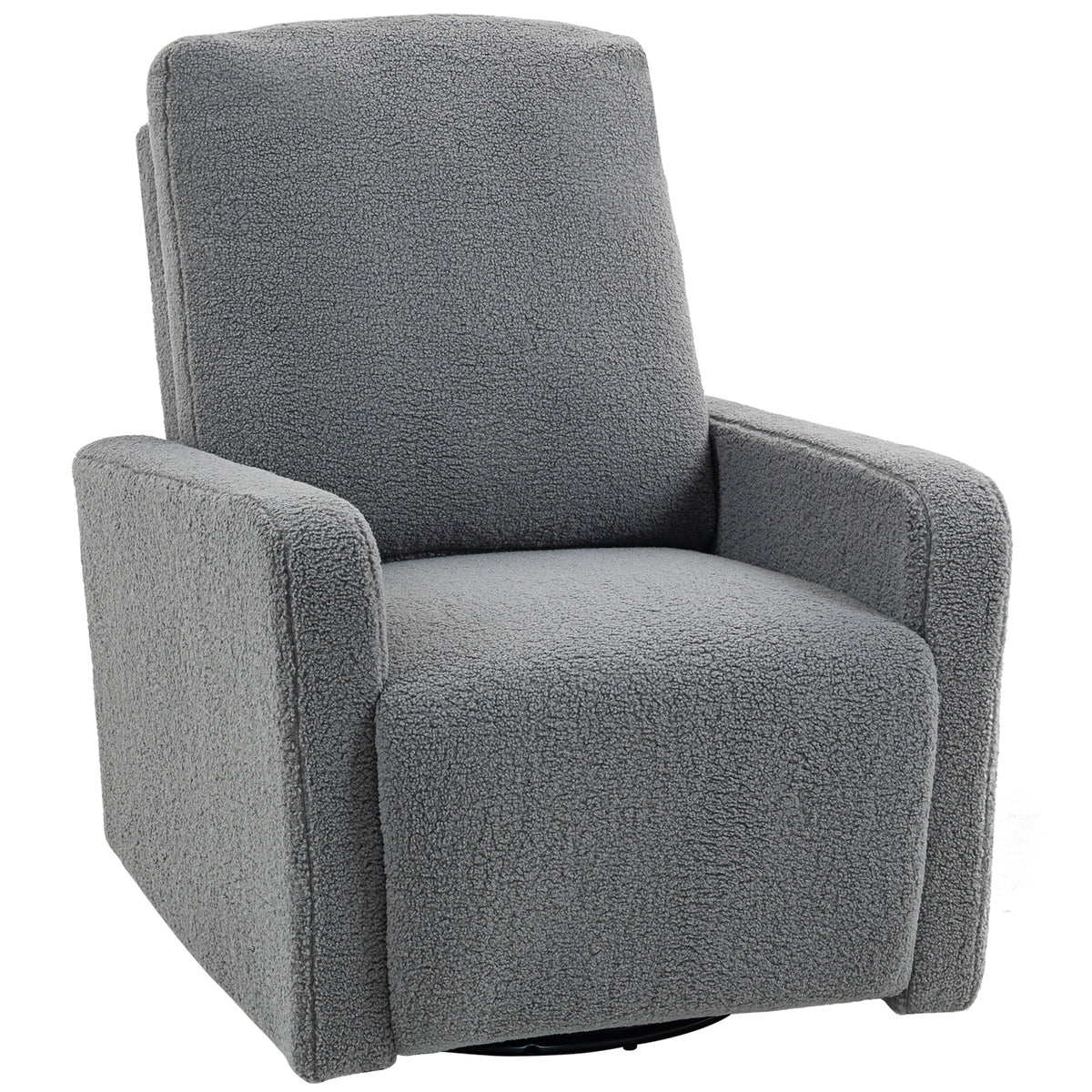Recliner chair, relaxation chair with fleece cover, adjustable backrest, upholstered chair, steel, gray