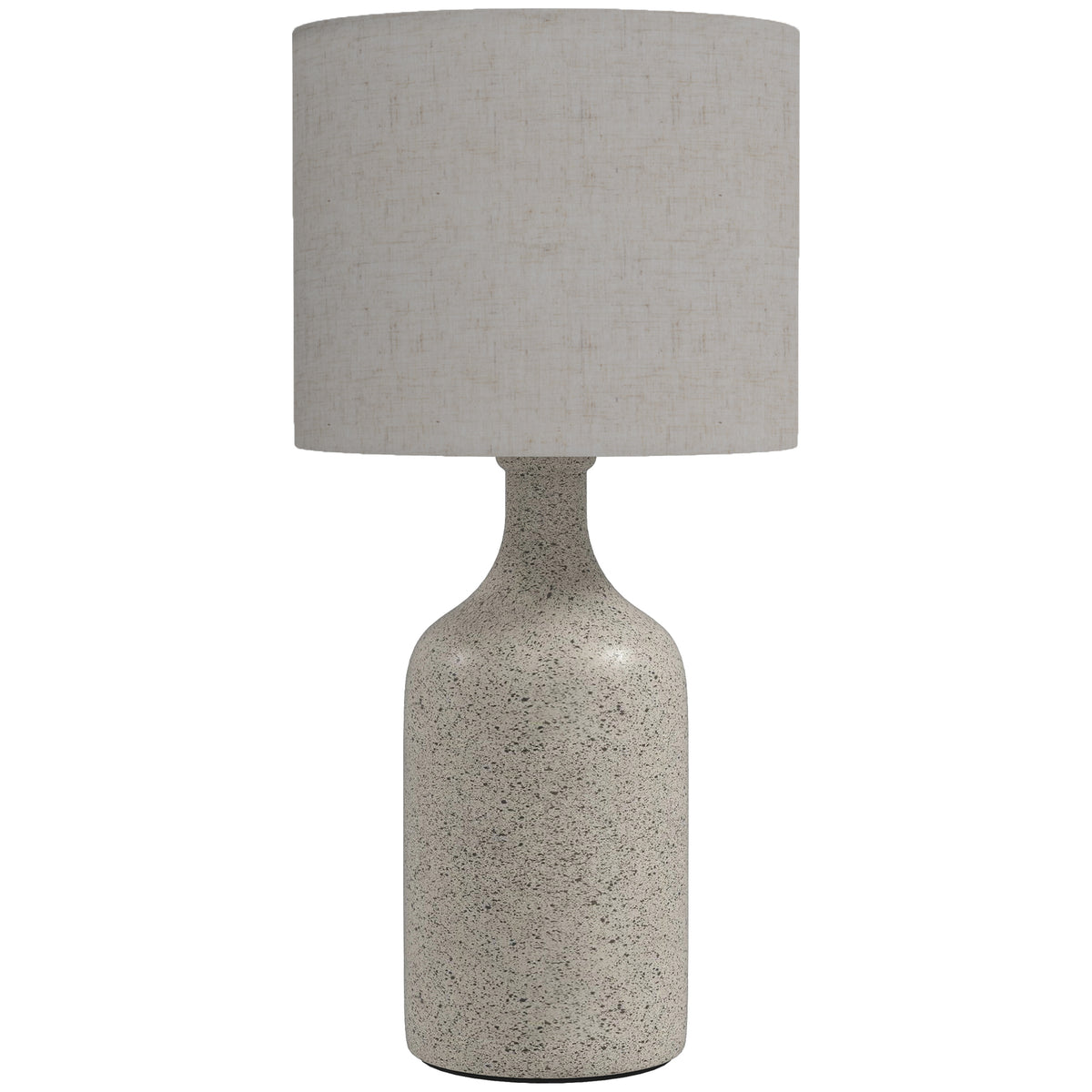 Table lamp, bedside lamp, desk lamp with ceramic base, linen lampshade, 22x22x45 cm sand color + beige