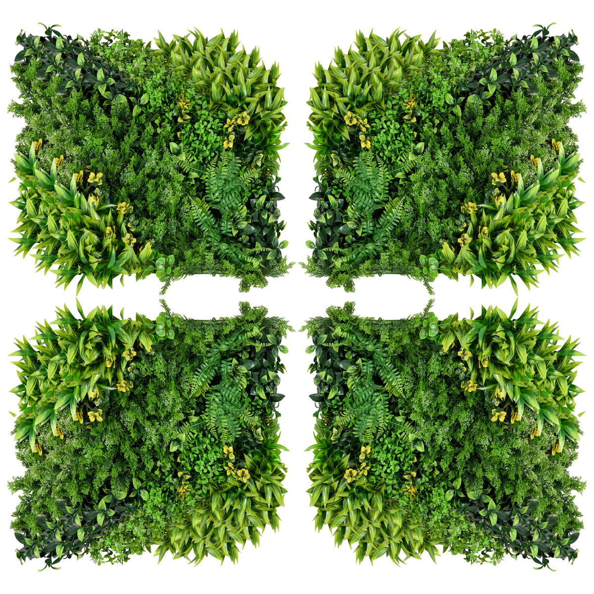 12 pieces artificial plant wall hedge 50x50 cm UV protection privacy screen multi-leaf design hedge plant for