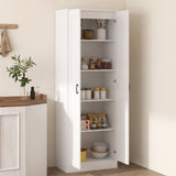 Pantry cabinet 175 cm with storage space, kitchen cabinet with soft-close doors and adjustable shelves, white (10)
