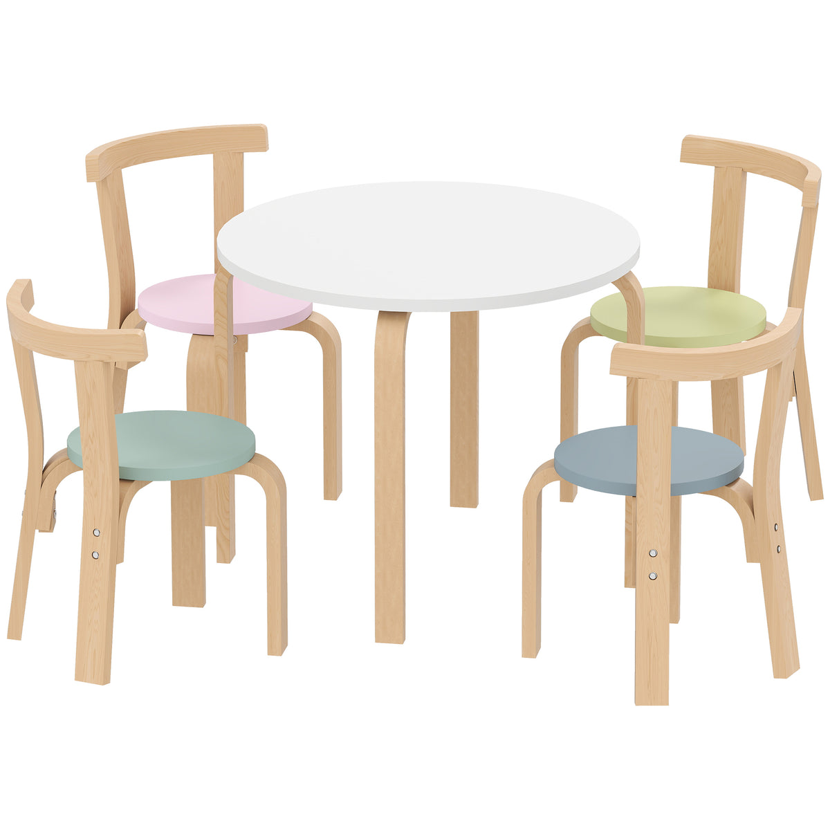 5-piece children's table and chair set, lightweight solid wood, colorful
