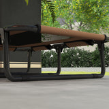 Foldable elevated dog bed pet bed, outdoor dog cot with mesh design coffee Oxford 75 x 51 x 18 cm (9)
