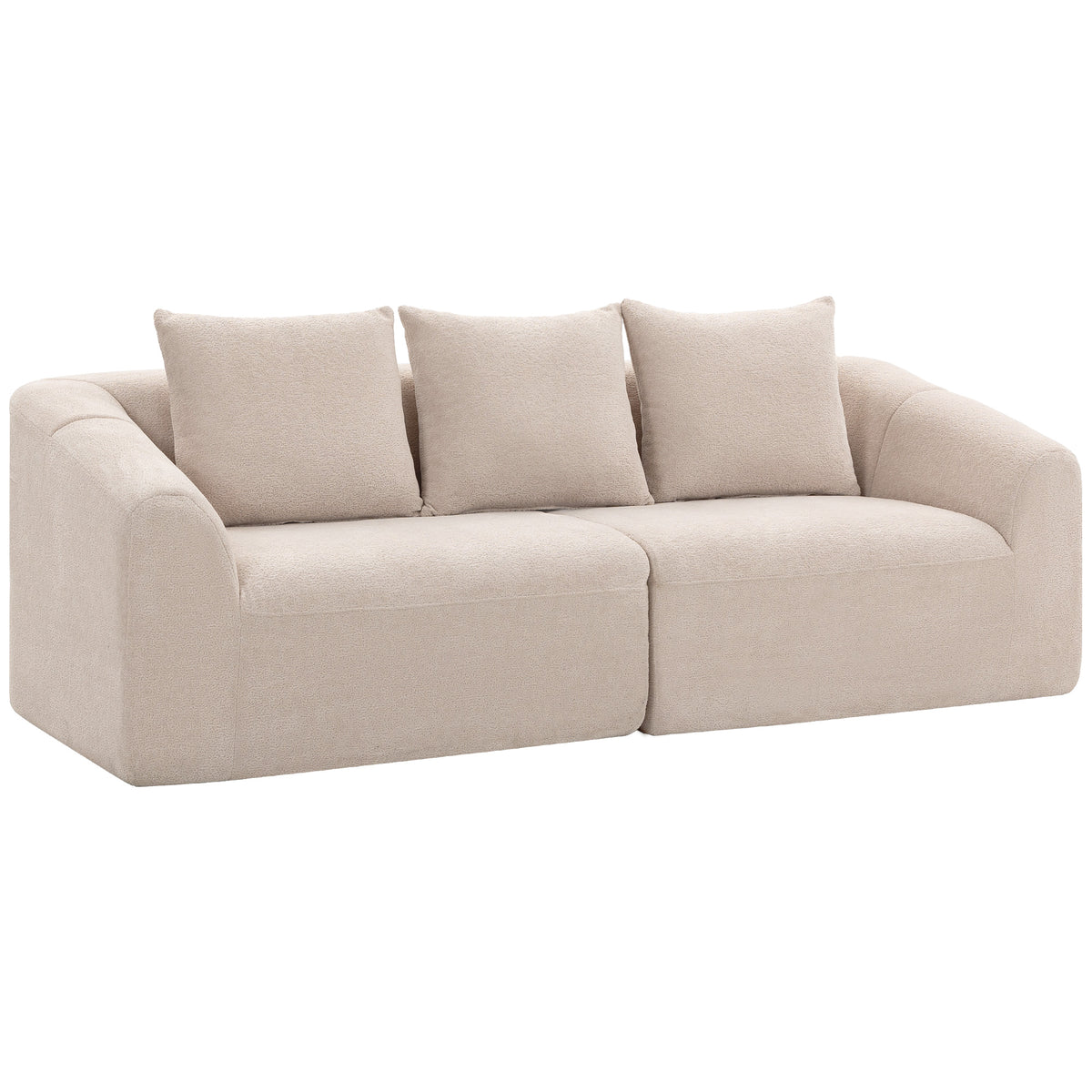 3-seater sofa, chenille cloud couch without frame, thick pocket spring upholstery, extra-wide seat, 3 cushions