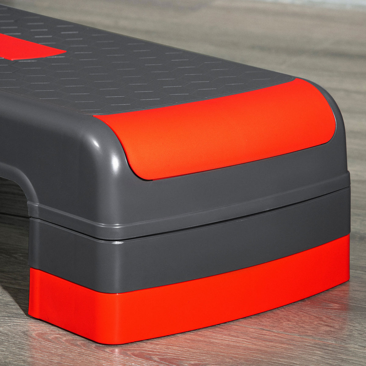 Stepper, height-adjustable aerobic stepper, red + black (8)