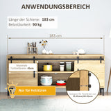 183 cm sliding door complete set, sliding door system with floor guide, sliding door track, rollers, and carbon (4)
