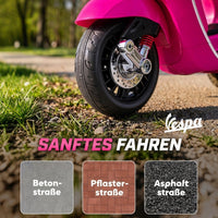 Electric children's motorcycle, Vespa, 3 km/h, 3-6 years, music, light & radio, pink (7)