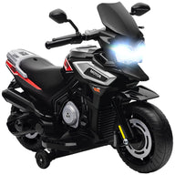 Electric motorcycle for children aged 18-36 months, ride-on vehicle, training wheels, lights, music, plastic