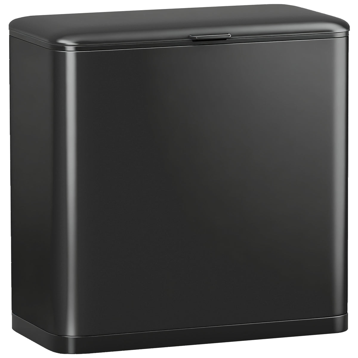 8 L waste bin, can be placed freestanding or wall-mounted, stainless steel, black