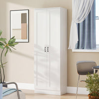 Pantry cabinet 175 cm with storage space, kitchen cabinet with soft-close doors and adjustable shelves, white (9)