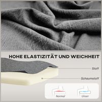 2-seater sofa, linen-look upholstered sofa, wooden frame, for living room bedroom, 117 cm, gray (5)