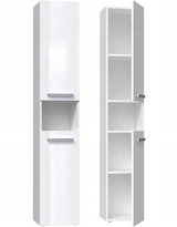 Badezimmer-Hochschrank Nel I WEISS HOCHGLANZ – Produktabbildung 2