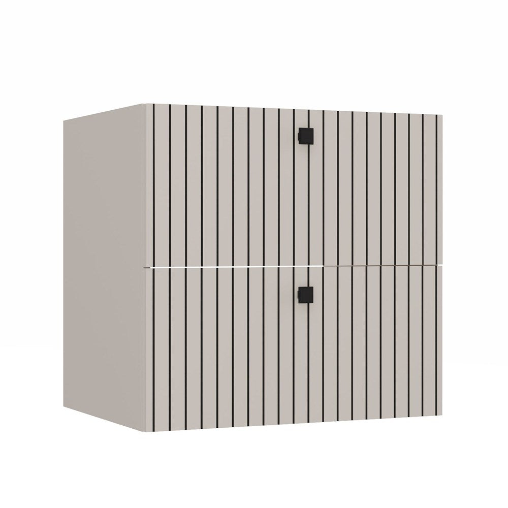 WASCHTISCHUNTERSCHRANK TIGO 60 2S KASCHMIR 2 SCHUBLADEN GERILLTE FRONT HÄNGEND