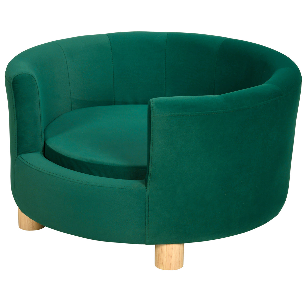 Dog sofa, washable cover, pet sofa with backrest and wooden legs, cat sofa, for small dogs under 4.5 kg, green