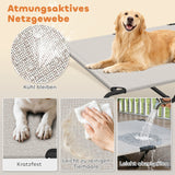 Outdoor Dog Cot, Elevated Dog Bed for Large Dogs, with Steel Frame, Breathable Mesh Fabric, 152x94x23 cm, Beige (5)