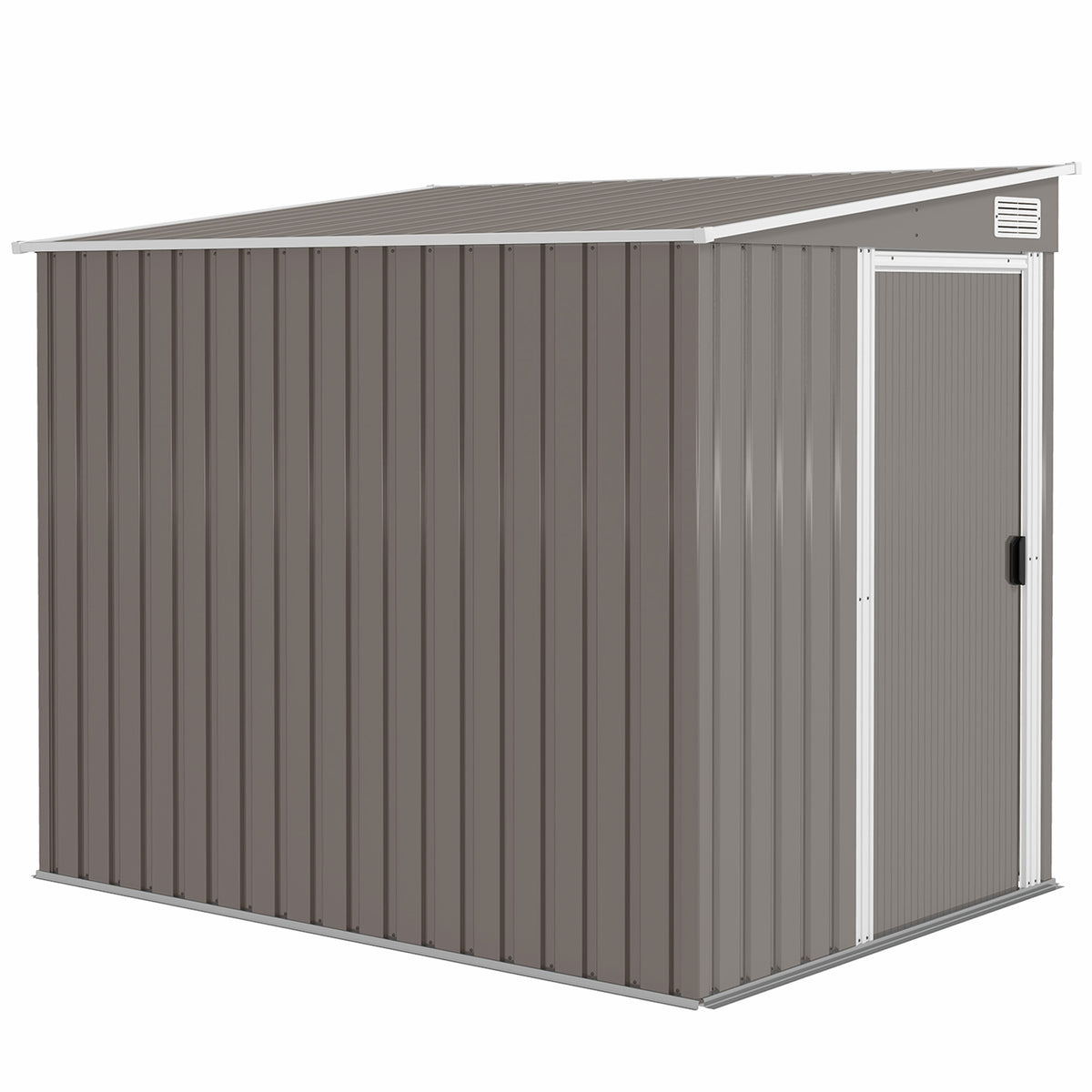 Metal tool shed 2.81m² 154x206.5x181 cm garden shed with pent roof and foundation