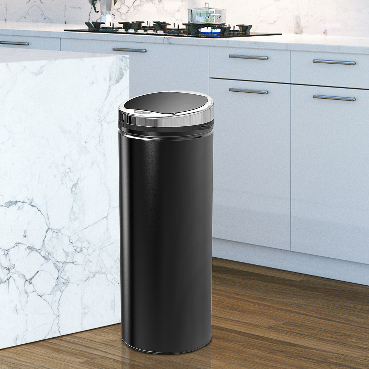 Motion sensor trash can, stainless steel, 30.5 cm x 30.5 cm x 81.5 cm, black (2)