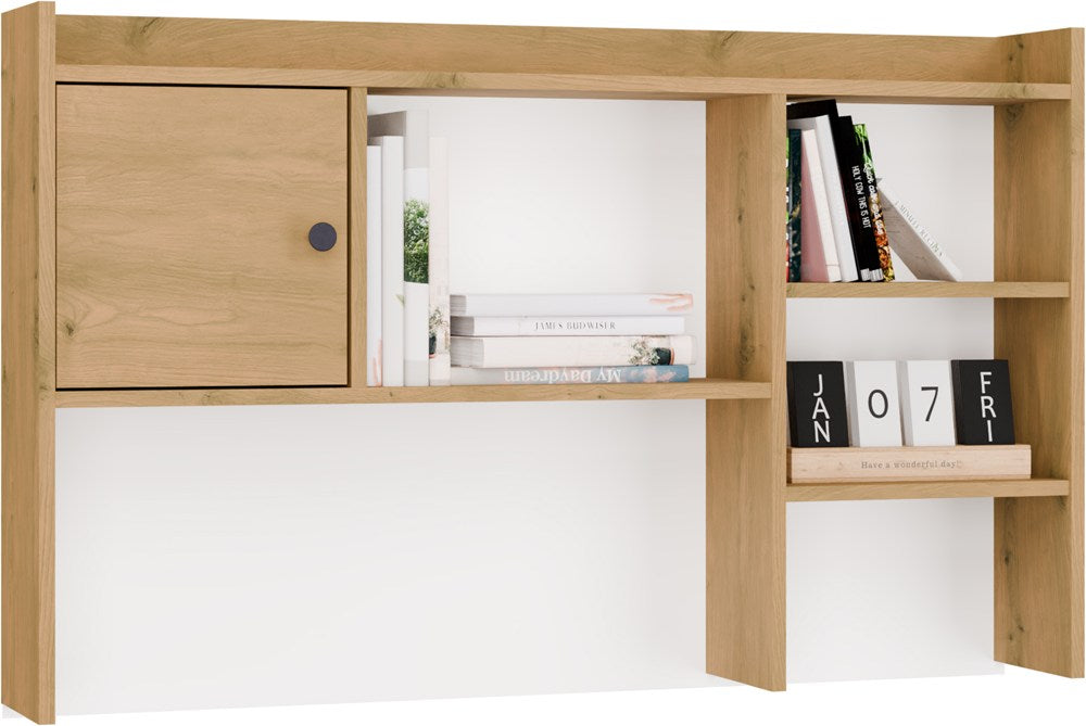 Schreibtischaufsatz 120 cm EICHE ARTISAN 1 Tür Regal für Bücher Dokumente