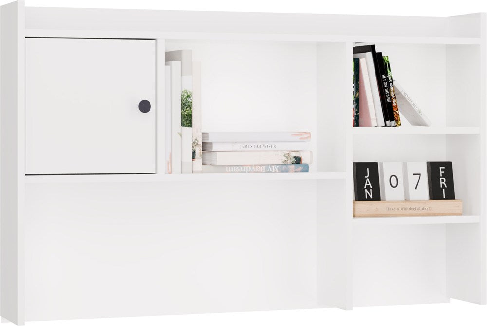 Schreibtischaufsatz 120 cm WEISS 1 Tür Regal für Bücher Dokumente