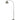 Floor lamp, curved head, foot switch, marble base, plastic shade, grey