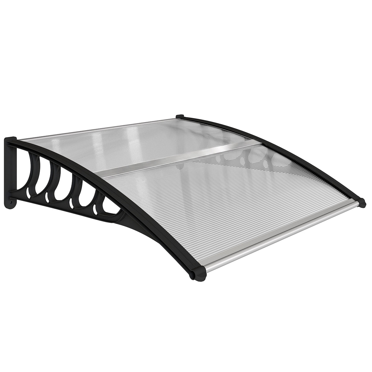Canopy for front door/window, weather-resistant, transparent, aluminum connecting rods/polycarbonate