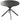 Round dining table for 4 people, industrial-style kitchen table with steel legs, for dining room, kitchen, black