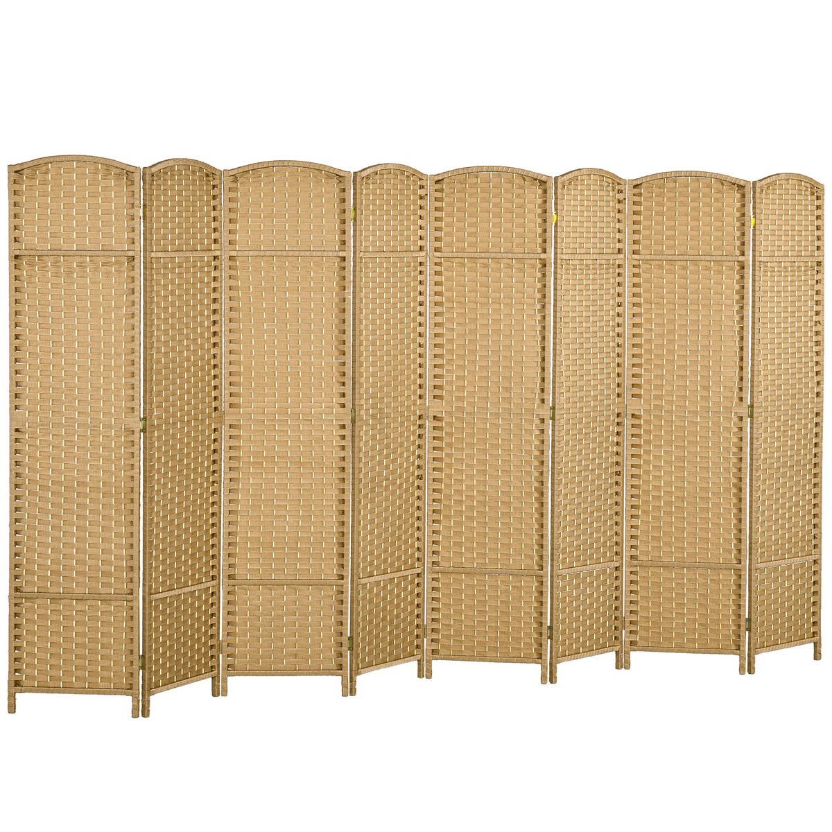 8-panel room divider, foldable privacy screen, privacy wall for living room, bedroom, home office, natural