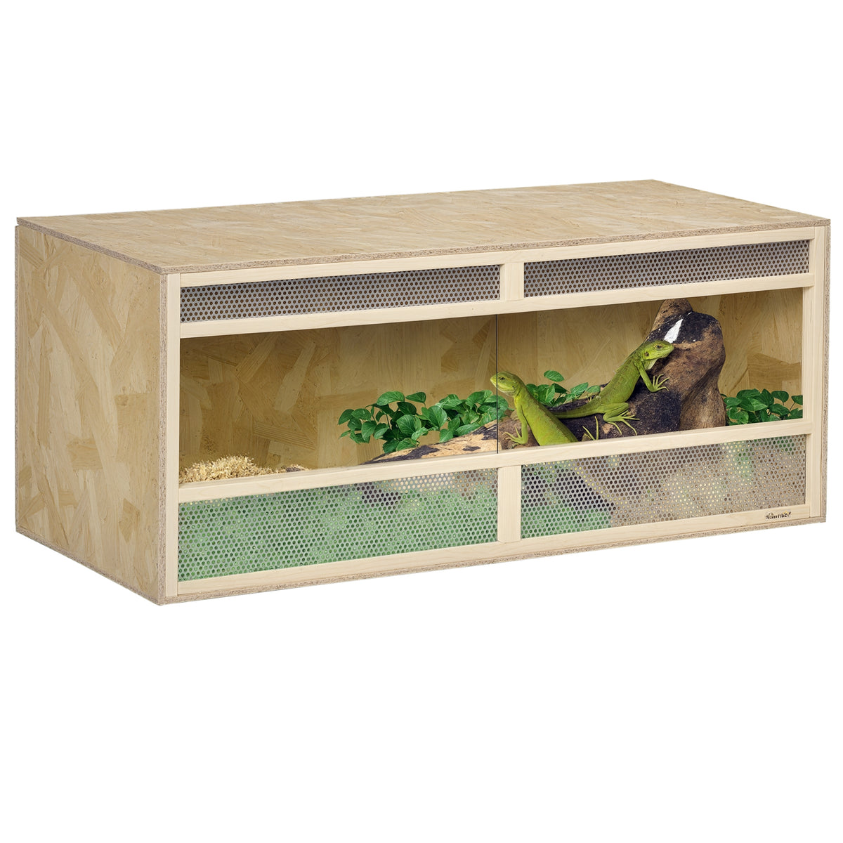Terrarium for reptiles/amphibians, sliding glass doors, ventilation grills, 120x50x50cm (10)