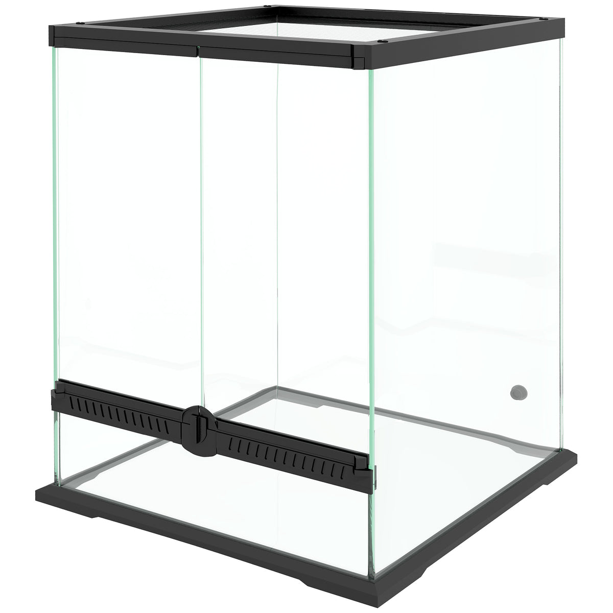 Terrarium, glass enclosure, lockable, cable management, 45x45x60cm, black