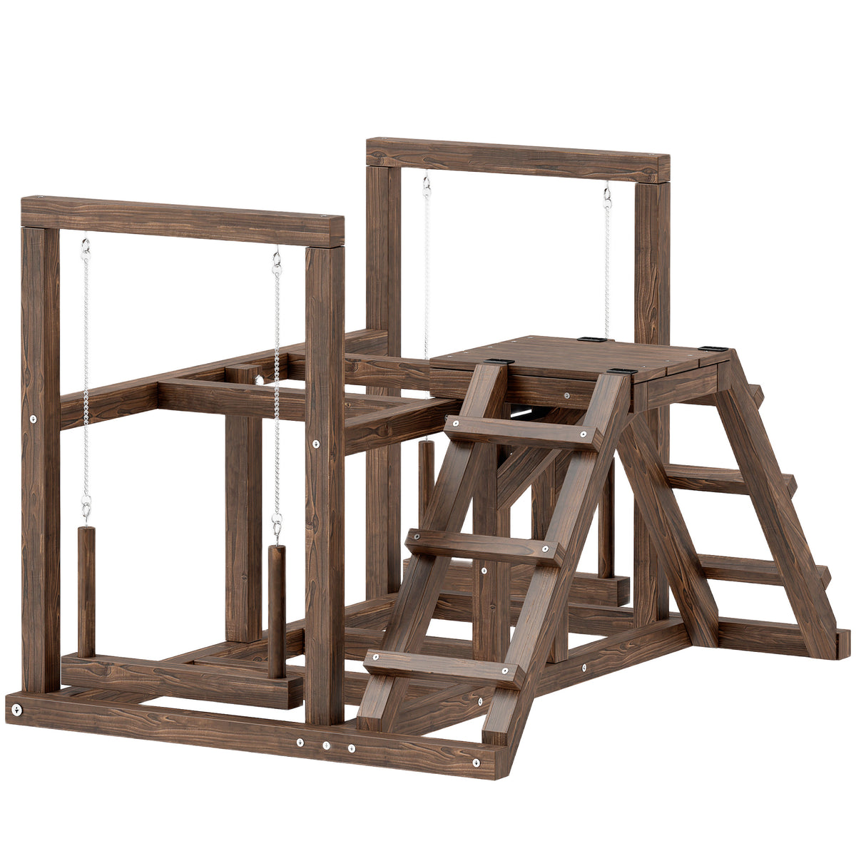 Chicken coop, perches, ramps, swings, for 2-3 chickens, wood, brown