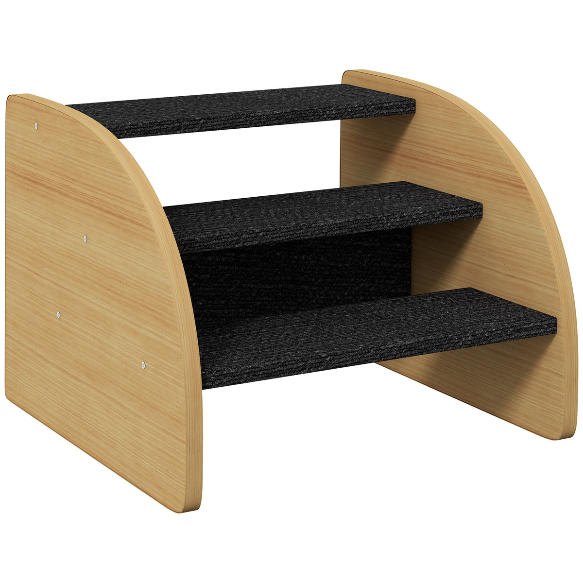 Pet stairs dog stairs, 3 steps, small dog, 38.5 cm x 38.5 cm x 30 cm, oak + black