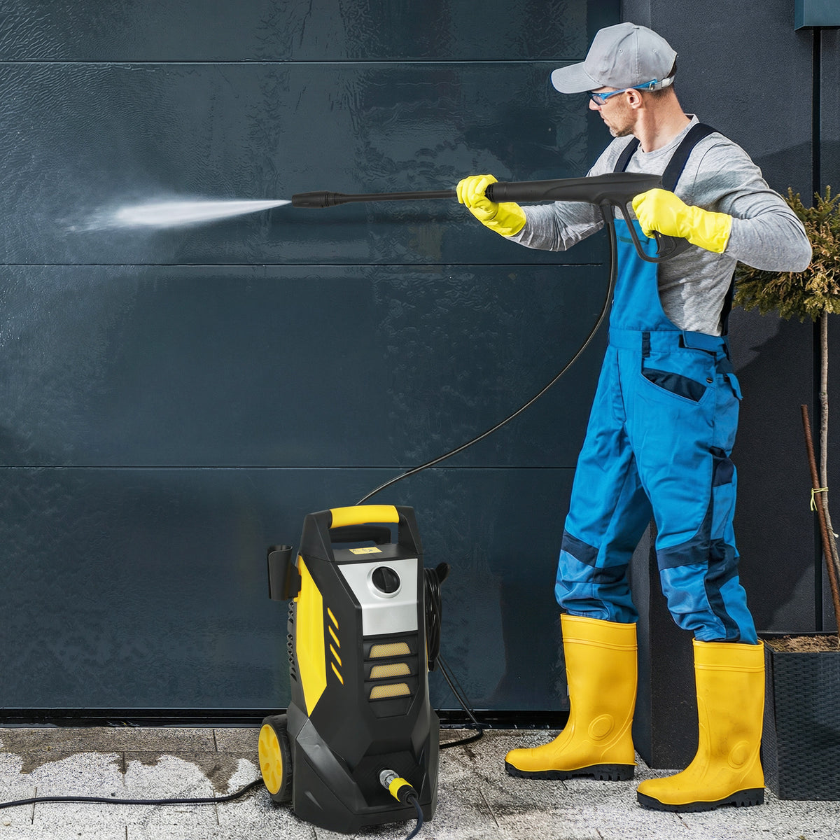 High-pressure cleaner with aluminum pump, 135 bar maximum pressure, 1800W power, 540 L/h, 5m hose, adjustable (2)