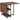 Foldable dining table in industrial design, for up to 4 people, open shelves, flexible, metal, chipboard, brown