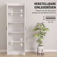 Pantry cabinet 175 cm with storage space, kitchen cabinet with soft-close doors and adjustable shelves, white (6)