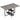 Foldable dining table in industrial design, for up to 4 people, open shelves, flexible, metal, chipboard, gray