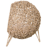 Rattan cat house with cushion, cat bed, cat cave with raised feet, natural, Ø52 x 58 cm (10)