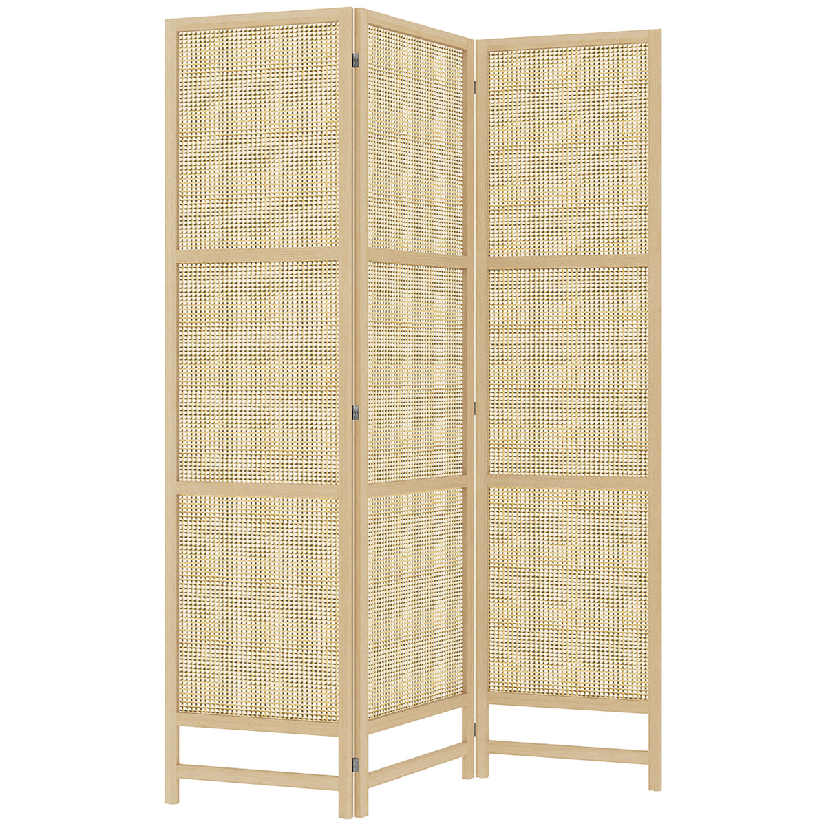 3-panel room divider, 180 cm foldable partition screen, freestanding room separator with hand-woven design for
